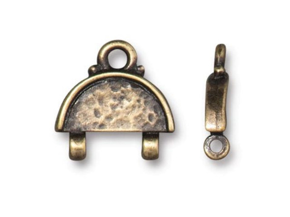 TierraCast Hammertone Stitch-In Link - Antiqued Brass Plated (Each)