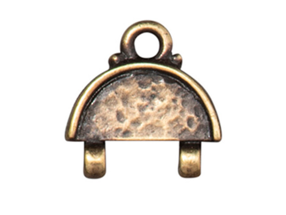 TierraCast Hammertone Stitch-In Link - Antiqued Brass Plated (Each)