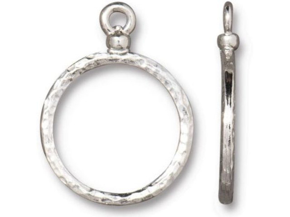 TierraCast 18mm Stitch-Around Hoop - White Bronze Rhodium Plated (Each)