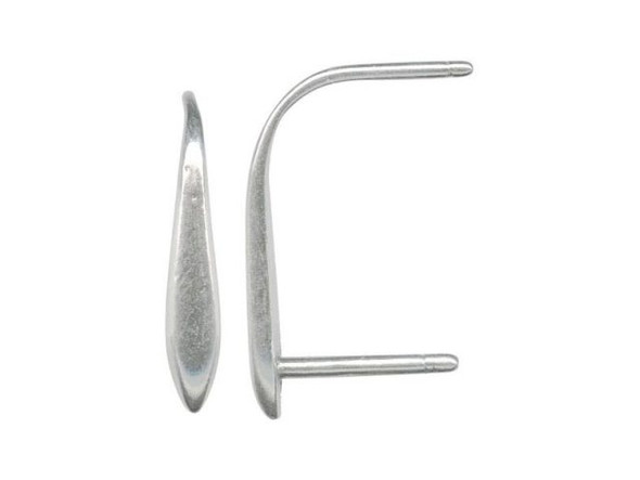 JBB Findings Sterling Silver Earring Post Findings, Changeable Bail, Plain (pair)