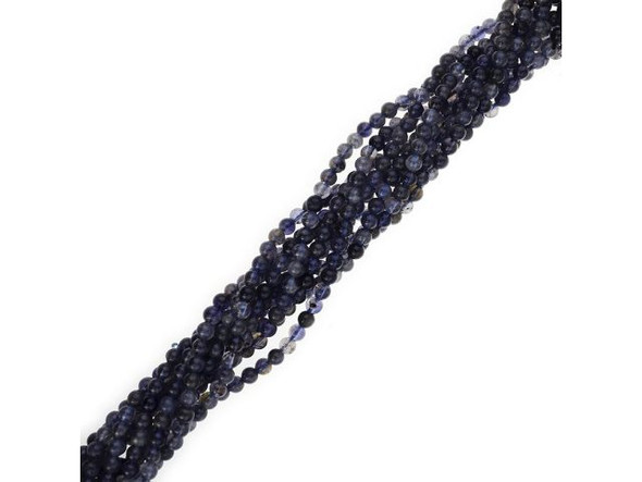 Iolite Gemstone Beads, 4mm Round (strand)
