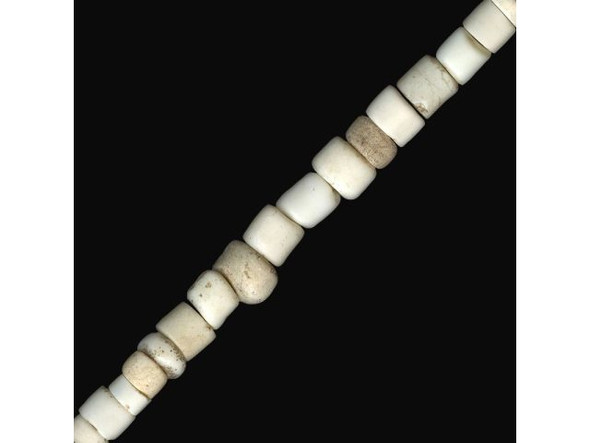 Trade Beads, White Masai Spacer, 6-9mm (strand)