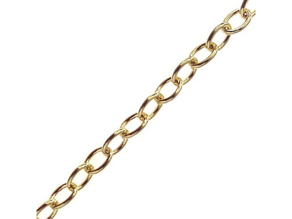 Gold Plated Cable Chain, 4.4mm by the FOOT