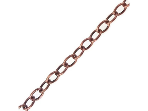 Antiqued Copper Plated Cable Chain, 4.4mm by the FOOT