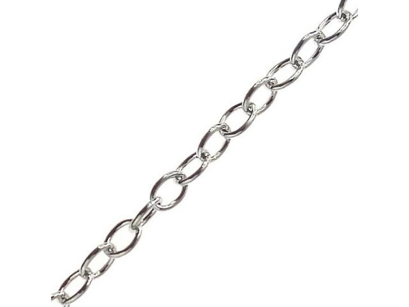 Silver Color Cable Chain, 4.4mm by the FOOT