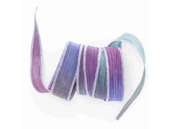 Hand Dyed Silk Ribbon, 32-36", Hydrangea Blend (Each)