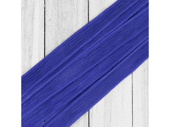 Hand Dyed Silk Ribbon, 32-36", Royal Doulton Blue (Each)