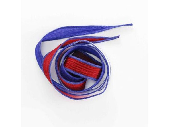 Hand Dyed Silk Ribbon, 32-36", Betsy Ross Blend (Each)