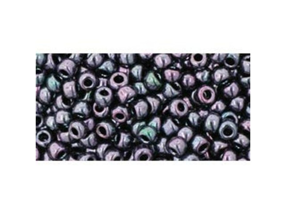 TOHO Glass Seed Bead, Size 8, 3mm, Metallic Amethyst Gun Metal (Tube)