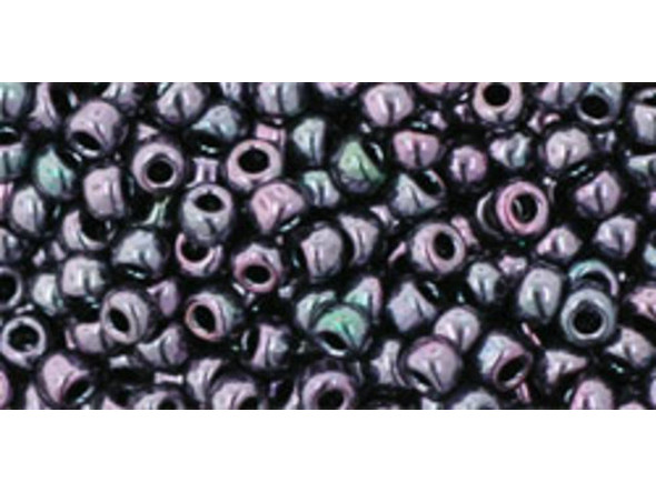 TOHO Glass Seed Bead, Size 8, 3mm, Metallic Amethyst Gun Metal (Tube)