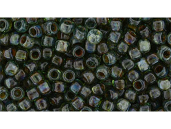TOHO Glass Seed Bead, Size 8, 3mm, HYBRID Transparent Aquamarine - Picasso (Tube)