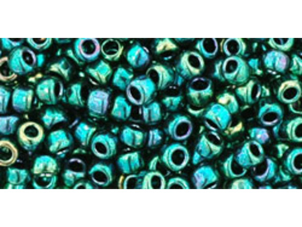 TOHO Glass Seed Bead, Size 8, 3mm, Higher-Metallic June Bug (Tube)
