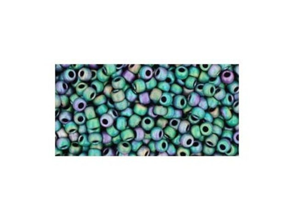 TOHO Glass Seed Bead, Size 11, 2.1mm, Matte-Color Iris - Teal (Tube)