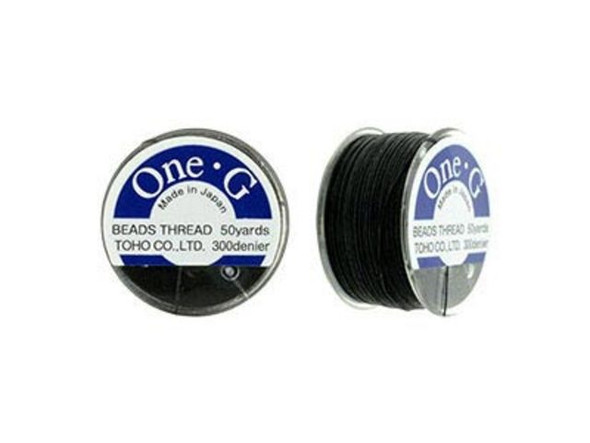 One-G TOHO Nylon Beading Thread, 50 yards, Black (Each)