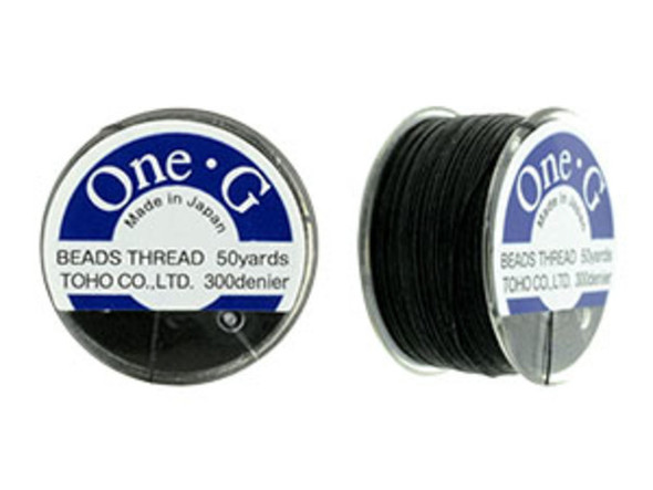 One-G TOHO Nylon Beading Thread, 50 yards, Black (Each)
