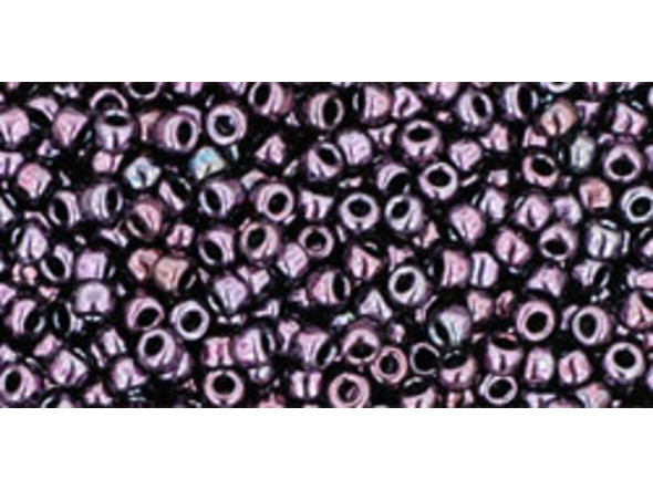 TOHO Glass Seed Bead, Size 11, 2.1mm, Metallic Amethyst Gun Metal (Tube)