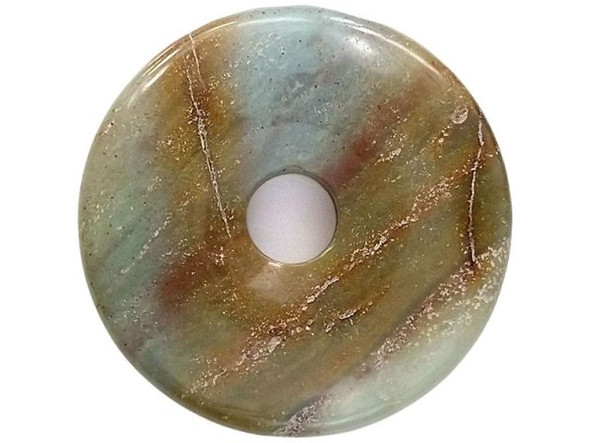 Black Amazonite Gemstone Donut, 40mm (Each)