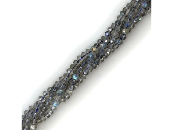 4mm Labradorite AA Diamond Cut Rondelle Gemstone Beads (strand)