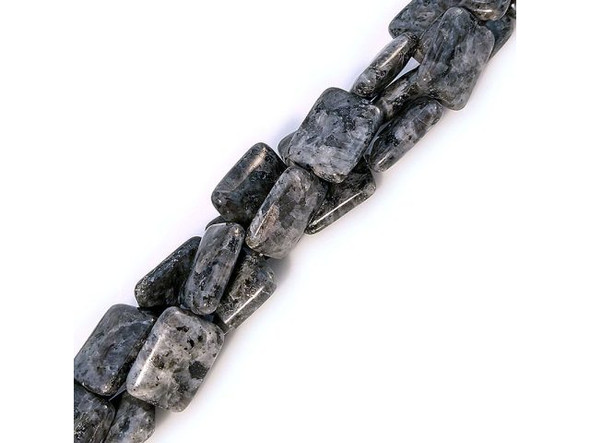 Larvikite Gemstone Beads, 15x20mm Puffed Rectangle (strand)