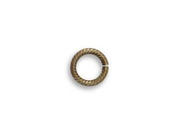 Vintaj Natural Brass Ribbed Cable Round Jump Ring, 7.25mm (10 Pieces)