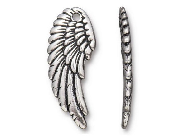 TierraCast Charm, Right Wing - Antiqued Silver Plated (Each)