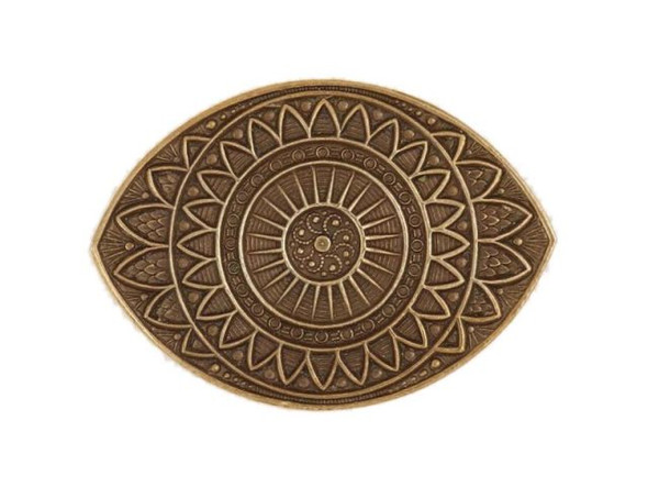 Vintaj Natural Brass Blank, 39mm Mandala Eye (Each)