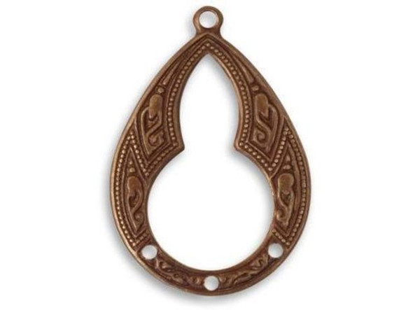 Vintaj Natural Brass Connector, Bohemian Teardrop (pair)