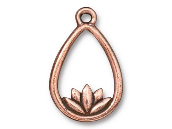 TierraCast Lotus Teardrop - Antiqued Copper Plated (Each)