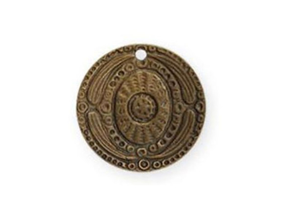 Vintaj Natural Brass Charm, Ancient Coin (pair)