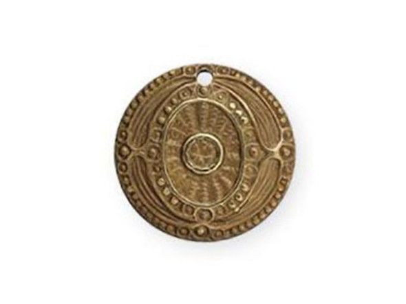 Vintaj Natural Brass Charm, Ancient Coin (pair)