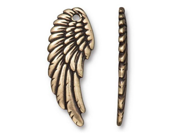 TierraCast Charm, Right Wing - Antiqued Brass Plated (Each)