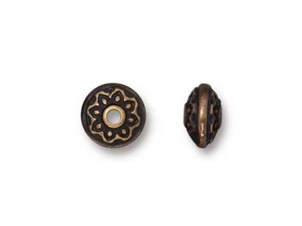 TierraCast Lotus Spacer Beads - Antiqued Brass Plated (Each)