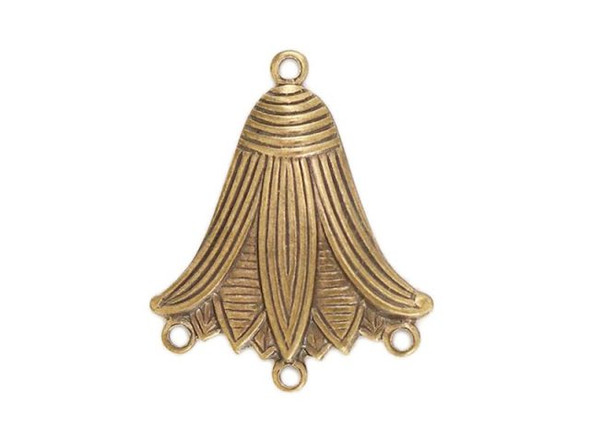 Vintaj Natural Brass Lotus Blossom Connector - 27x22.5mm