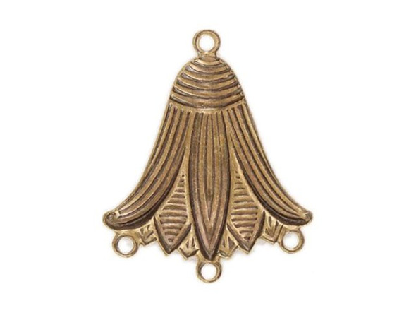 Vintaj Natural Brass Lotus Blossom Connector - 27x22.5mm