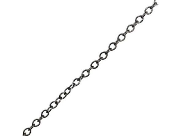 Gunmetal Plated Oval Cable Chain, 2.2mm by the FOOT