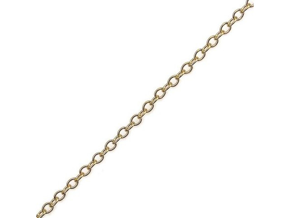 Gold Plated Oval Cable Chain, 2.2mm by the FOOT