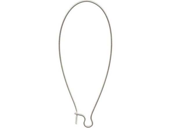 Silver Plated Kidney Ear Wire, 47mm (72 pcs)