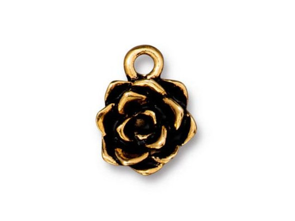 TierraCast Succulent Charm - Antiqued Gold Plated (Each)