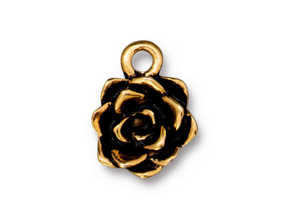 TierraCast Succulent Charm - Antiqued Gold Plated (Each)