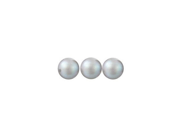 Preciosa Crystal Pearl, 4mm Round - Pearlescent Grey (strand)
