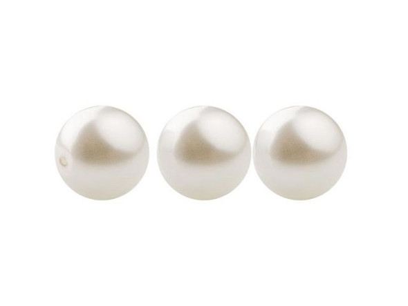 Preciosa Crystal Pearl, 8mm Round - White (strand)
