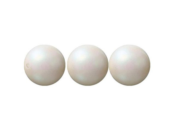 Preciosa Crystal Pearl, 8mm Round - Pearlescent Cream (strand)