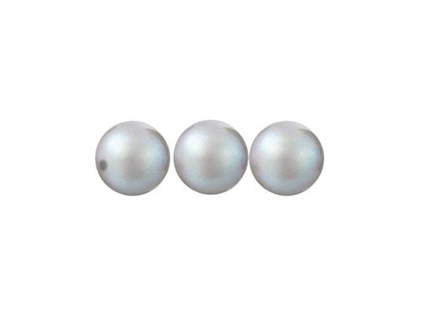 Preciosa Crystal Pearl, 6mm Round - Pearlescent Grey (strand)