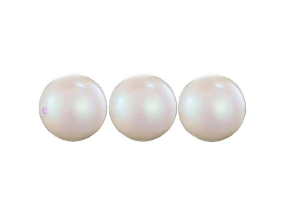 Preciosa Crystal Pearl, 8mm Round - Pearlescent White (strand)