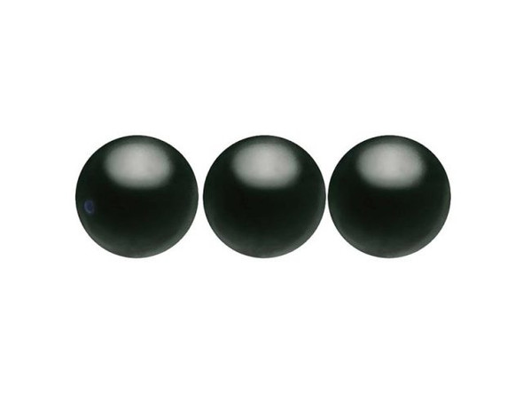 Preciosa Crystal Pearl, 8mm Round - Black (strand)