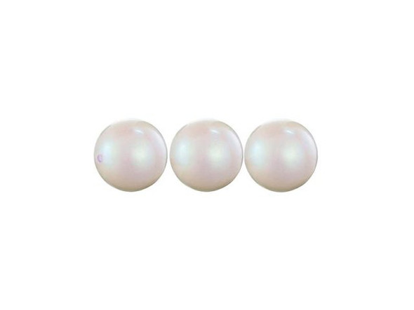 Preciosa Crystal Pearl, 6mm Round - Pearlescent White (strand)