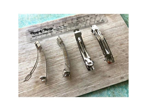 80mm French Style Barrette Back with Removeable Spring (Each)