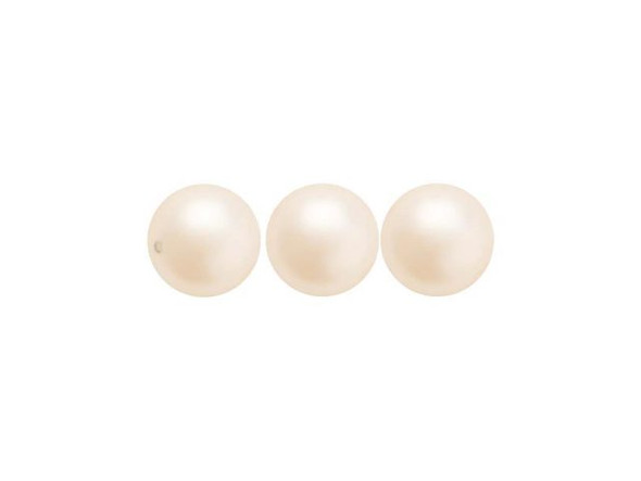 Preciosa Crystal Pearl, 6mm Round - Cream Rose (strand)