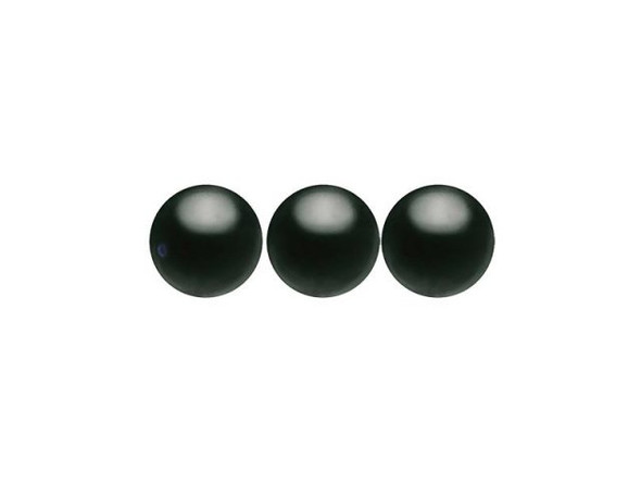 Preciosa Crystal Pearl, 6mm Round - Black (strand)