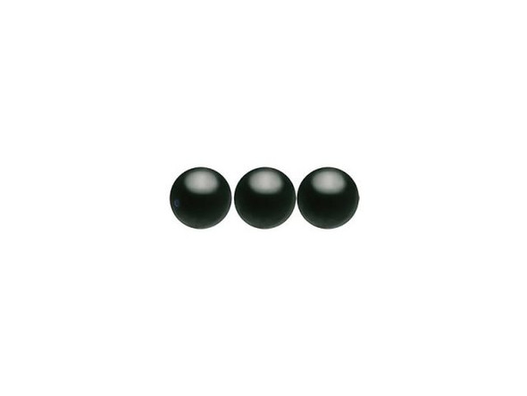 Preciosa Crystal Pearl, 4mm Round - Black (strand)